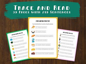 Trace and Read Sentences – 30-page Printable Activity With 210 Fun, Colorful Sentences for Kids, School, Printable Pdf and Read and Write - Etsy Canada