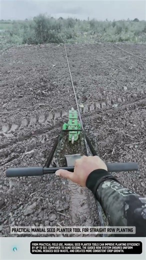 Practical manual seed planter tool for straight row planting #tools