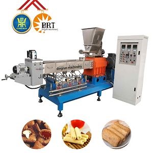 [Hot Item] Core Filling Inflating Rice Corn Cereal Puffs Snack Food Double Twin Screw Making Extruder Machine Processing Production Line Corn Snack Making Machine