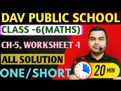 DAV Class 6 Maths Chapter -5 Worksheet 1 All Solution
