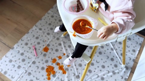 30 Pack Disposable Splat Mats by Eli with Love - Extra Large 49"x49" 100% Waterproof Baby Splat Mat for Under High Chair - Plastic Mat Liner for Floor - Protect from Spills (Floral, 30 Pack)