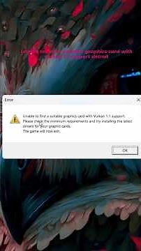 unable to find a suitable graphics card with vulkan 1.1 support detroit
