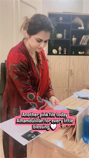 Dr Amera Asif on Instagram: "Another Pink File 💖 Feeling grateful for every little step… Alhamdulillah! Visit Now 📍 Amra Medical Centre, Main Defence Road, Next to Escorts Advanced Textile, Sialkot. #grateful #sialkot #milestone #pinkfile"