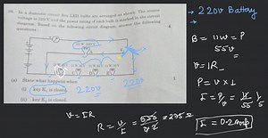 In a domestic circuit five LED bulbs are arranged as shown. The... | Filo