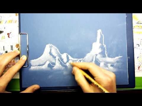 How to draw an Ice Landscape / Icy Landscapes (drawing tutorial)