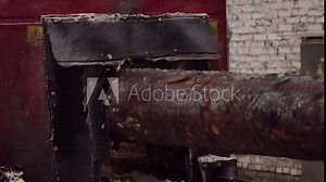 Production of round logs at the sawmill. Production of lumber from wood.