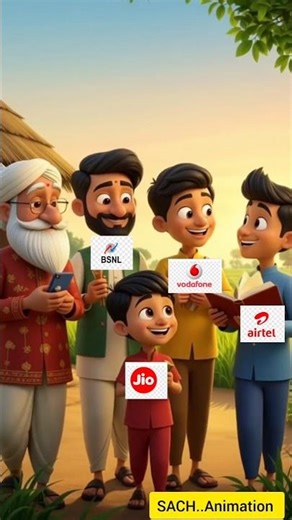 Jio, Airtel, Voda और Bsnl की मज़ेदार कहानी | Funny 3D Animation #shorts #jio #airtel