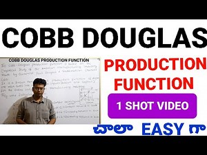 Cobb Douglas Production Function| Cobb Douglas production function |Cobb Douglas in Telugu|#cobb