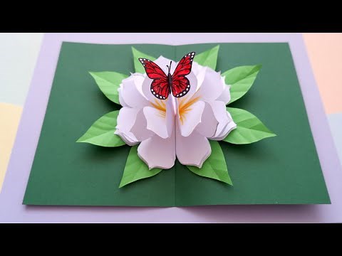 Pop Up Flower Card with Butterfly | How to make a Pop Up Flower Greeting Card | DIY Birthday Cards