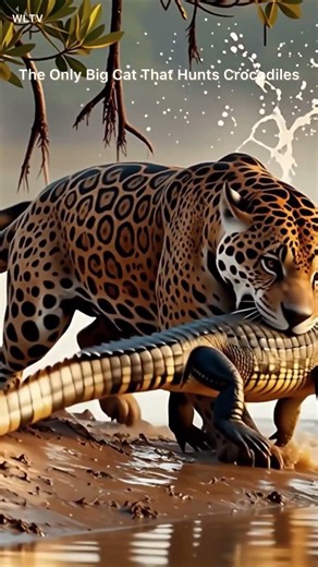The Only Big Cat That Hunts Crocodiles‪@wildlifeLensTV‬