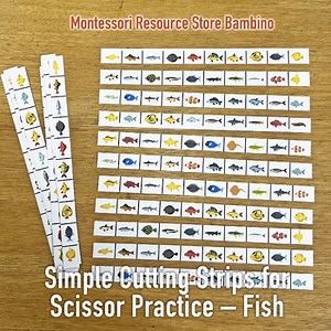 Simple Cutting Strips for Scissor Practice – Fish
