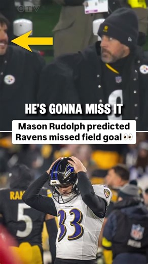 Who Likes Sports? on Instagram: "Steelers backup QB Mason Rudolph was spotted on the sideline telling Aaron Rodgers that Tyler Loop was gonna miss the field goal after the Ravens converted on 4th down 👀 #steelers #ravens #nfl #viral #explore"