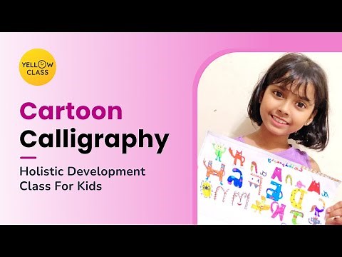 How To Do Calligraphy for Beginners With Normal Pen| Cartoon Calligraphy | Yellow Class | Shagun Mam