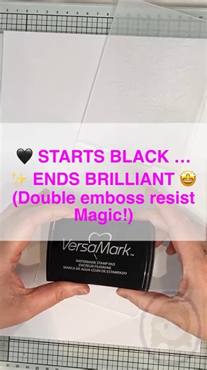 🖤🤍🖤 Taking the double embossing technique up a level… what do you think? This time I used black card with white embossing powder — it creates such a cool illusion effect against a white card base 🤩 It also gives the perfect resist so I could add some pops of colour (which always feel a bit magical on black 😍) ✨ Use a small brush and gently brush away any stray powder before you heat set your embossing - this is a fairly forgiving technique as the de-bossed image provides a guide to work to 