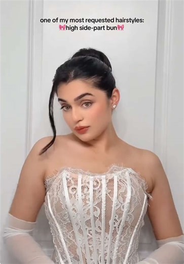 high side-part bun tutorial ✨🎀✨ #bun #slickback #longhair #hairstyles #hairtutorial . . . . . . . . . . . . . . . . hairbun hair longhair braid braids bun tutorial howto hairtutorial hairstyle hairstyles bubblebraid double bubble ponytail easyhairstyles slickback bow bows hairinspo hairinspiration makeup women girls fyp foryou foryoupage fypシ beauty india canada torontoblogger torontoinfluencer