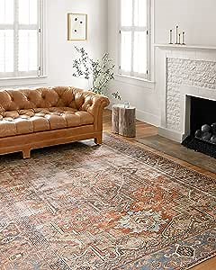Loloi Loren Collection LQ-15 Terracotta/Sky 7'-6" x 9'-6" Area Rug