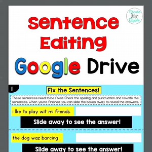 Do you use Google Apps in your classroom? We are loving using paperless interactive resources this year. This sentence editing resource has been used frequently at our word work station. I've also copied slides and periodically assigned them in Google Classroom. I love that students can self check their work. Check out all of my Google Slides compatible resources: http://bit.ly/2sFmkCA | Create Dream Explore