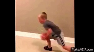 kid gets hit with basketball hoop dunk fail on Make a GIF