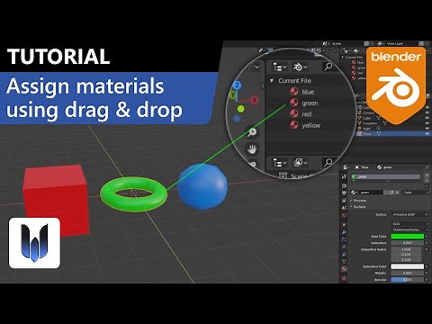 Blender tutorial: Assign materials using drag & drop