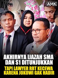 360K views · 6.3K reactions | Akhirnya Ijazah SMA Dan S1 Ditunjukkan, Lawyer RRT Kecewa Karena Jokowi Gak Hadir #KeaslianIjazah #IjazahJokowi #SidangIjazah #GelarPerkaraIjazah | Awal Mula Kejadian | Facebook