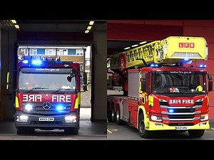 Old Kent Road Fire Station Pump Ladder + 64m Turntable Ladder Turnout | London Fire Brigade