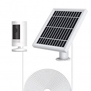 OLAIKE Solar Panel for Ring Stick Up Cam Battery/Plug-in, Waterproof Solar Charger Continuous Charging with 3.8M/12ft Waterproof Power Cable, White