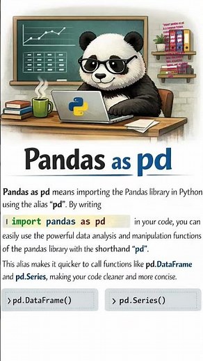 What is import pandas as pd #pd#panda #library #python#data #pandastricks #pandaspans #pandaid