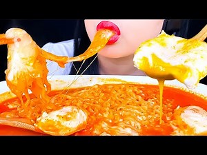 ASMR CHEESY FIRE NOODLES & SOFT BOIL EGGS MUKBANG (SOFT EATING SOUNDS) EATING SHOW | ASMR Phan