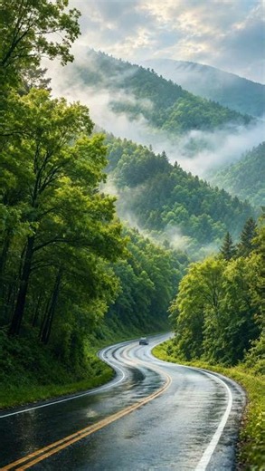 Relaxing Music & Nature Sounds | A Quiet Road Into the Mountains #healing #stressrelief #calmmind