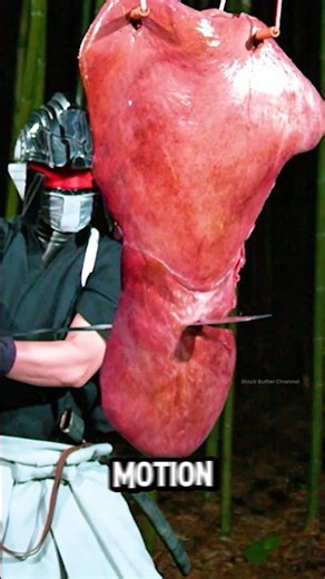 Samurai Katana Precision Slice in Bamboo Forest (Slow Motion Pork Cut)🔥