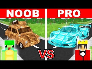 NOOB vs PRO: SPORTS CAR House Build Challenge in Minecraft!