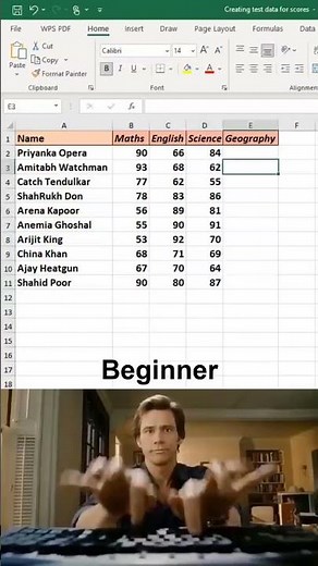 How to create test data for scores in Excel ‼️