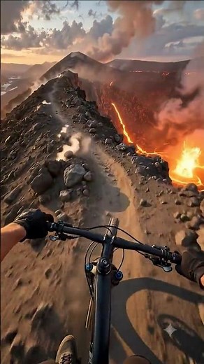 Epic Cycling POV Across an Active Volcano Rim | 4K Adventure Ride