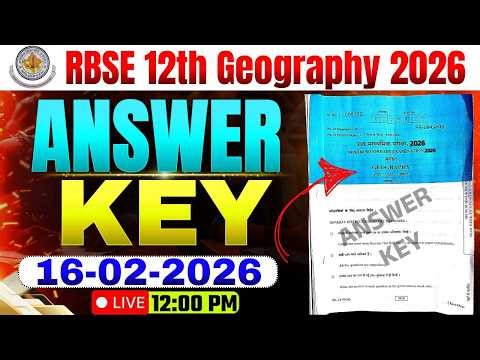 RBSE Board Geography 12th Class Answer Key 2026| Rajasthan Board 12th geography Paper Solutions 2026