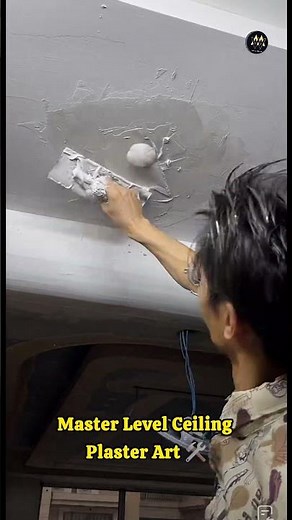 Amazing Ceiling Art Skills! 🎨 | Most Satisfying Wall Art Process ✨ #shortsfeed