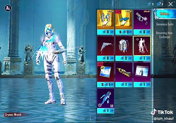 Gilt Cryonix Wraith Set in PUBG Mobile