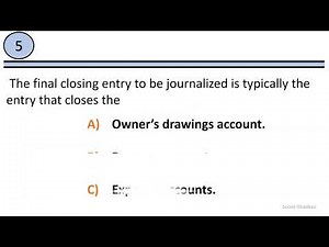 Accounting Quiz Questions and Answers: Closing entries
