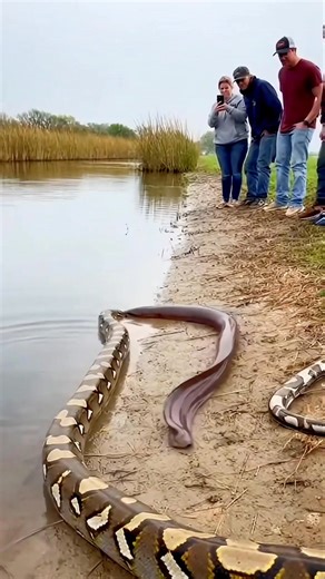 Python vs electric eel 😱😱😱 #wildlife #animals | cross Sheldon
