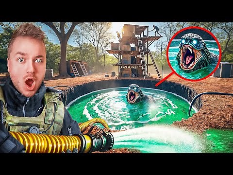 DRAINING THE POND With Our BOX FORT POND MONSTER SPY BASE! (Cardboard Crafts)
