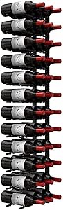 Ultra Wine Racks Wall Mounted Label-Out Wine Racks (4 Foot 3 Deep, Matte Black, 36 Wine Bottles) - Modern Metal Wine Storage, for Home Bar, Kitchen, Dining Rooms, & Wine Cellars