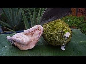 Baked Chicken With Jackfruit In Camp Oven | Baked Chicken Recipe | Tasty Food