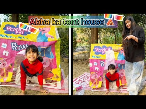 Abha or mumma ne banaya tent house ⛺️😱badi mushkil se bna 😂😂 @abhawithmumma