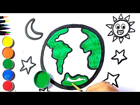 Cómo Dibujar Y Colorear Al PLANETA TIERRA 🌎 ✏️🎨🌈 | Dibujos para niños