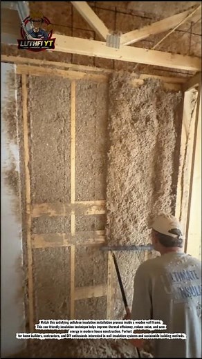 Amazing Cellulose Insulation Installation Process | Fast Wall Insulation Technique