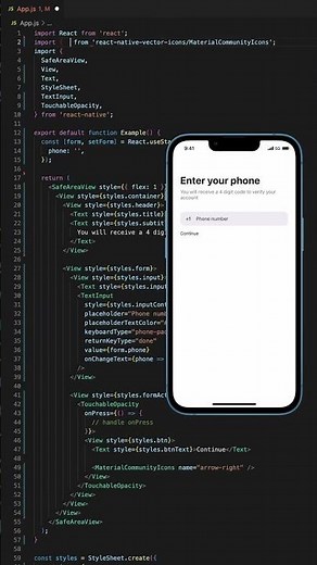 Episode 9 | Building a Phone Number Sign In Screen in React Native #reactnative