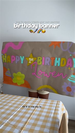 jordyn rush on Instagram: "an easy step-by-step for anyone to create their own painted banner for any occasion 🎨🫟🖌️ it was pretty therapeutic to get some painting in before bedtime! things I used to make this easier: @canva acrylic matte paint from @michaelsstores any projector your phone or computer can connect too #diybanner #paintedbanner #diybirthday #diybirthdaydecor #birthdaysign #momlife"