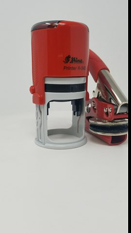 Utah Notary Seal Embosser Bundle with Round Self Inking Stamp | (Red, 2-Items) (Purple Ink)