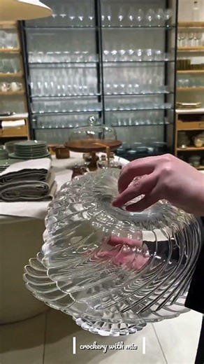 Elegant Glass Cake Stand with Dome🍰 |Luxury Dessert Display & Kitchen Decor #crockery #shorts #viral