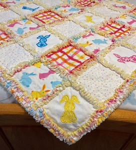 Bright Bunny Applique Rag Quilt - Etsy
