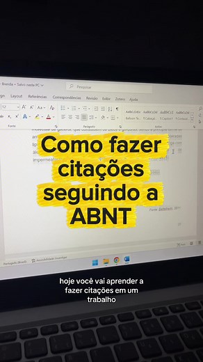Citação direta e indireta no Word conforme ABNT